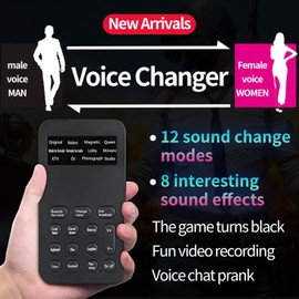 LEEZAD Handheld Voice Changer, 8 Sound Effects Multifunctional Effects Machine Voice Disguise for Mobilephone Computer Tablet Game Console Switch