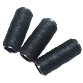 Jozlynn Weaving Thread,3 Rolls Polyester Sewing Threads for Hair Weft Extension Wig Makers (3 pcs, Black)
