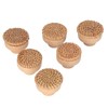6pcs Round Drawer Knobs Wood Rattan Woven Handmade Drawer Pulls