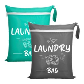 Large Laundry Bags,19"x15" Portable Travel Laundry Bags with Zipper,Dirty Clothes Bags Perfect for Home,Travel,Holiday,Camping,Caravan,Dormitory