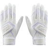 ZETT BG579HS Batting Gloves, Ambidextrous, High School Rules, White (1100),