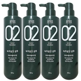 Amos Green Tea Real Revitalizing Refreshing Type Oily Shampoo 500g (4) - Amos Green Tea Real Revitalizing / 아모스 녹차실감 리바이탈라이징 산뜻한 타입 지성 샴푸 500g 4개 - 아모스 녹차실감 리바