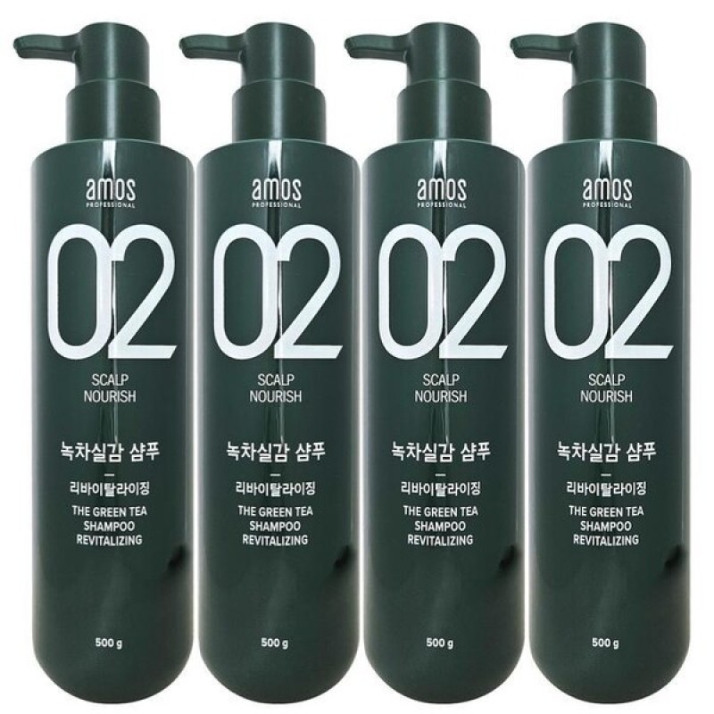 Amos Green Tea Real Revitalizing Refreshing Type Oily Shampoo 500g