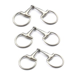 WellnessD'Light - Lot of 3 Pcs DEE BIT CHADARI Stainless Steel Jointed Dee Ring Snaffle Bit BT-0019