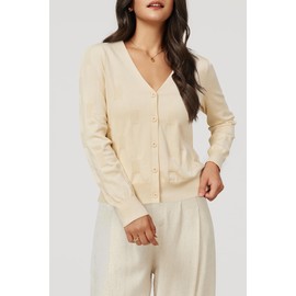 Arach&Cloz Womens Cardigans Soft Fall 2025 Cropped Spring Summer Lightweight Long Sleeve Business Casual Shrug Knit Sweater Tops Trendy Clothing Jacket Trendy Light Apricot S