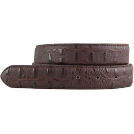 BELTINGER Belt with crocodile embossing without buckle, 3 cm, leather belt for men and women, 30 mm, crocodile pattern, brown, 100 cm (Gesamtlänge 115 cm)