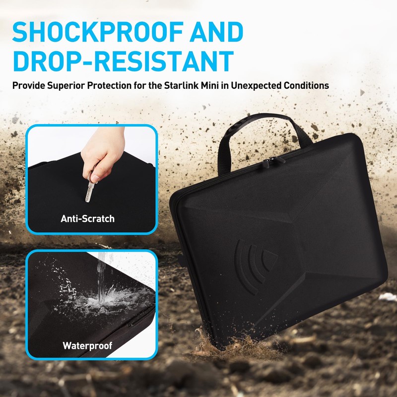 Ultra-Light Case for Starlink Mini ，Waterproof, Shockproof Starlink Case Shoulder