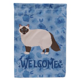Caroline's Treasures CK4836GF Birman Cat Welcome Garden Flag Mailbox Flag Decorative Yard Flag Banner Outside Patio Artwork Yard Flower Beds, Garden Size, Multicolor