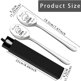 Zkaoai Grandma and Grandpa Gifts, Pack of 2 Coffee Spoons with Engraving Beste Oma und Opa Der Welt, Stainless Steel Coffee Spoon, Birthday, Christmas Gift for Grandma, Grandpa, Easter Gifts Adults,