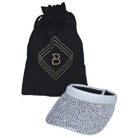 White Silver Bling Womens Visor Golf Tennis Visor hat Comfortable & Adjustable Visor Cap Sports & Outdoor Apparel Sun hat Rhinestone Womens Sport Visor Women Hats Womens Visors & Sunday Afternoon hat