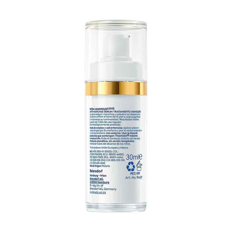 Serum Facial Aclarador NIVEA LUMINOUS630 Anti-manchas Ácido hialurónico 30ml
