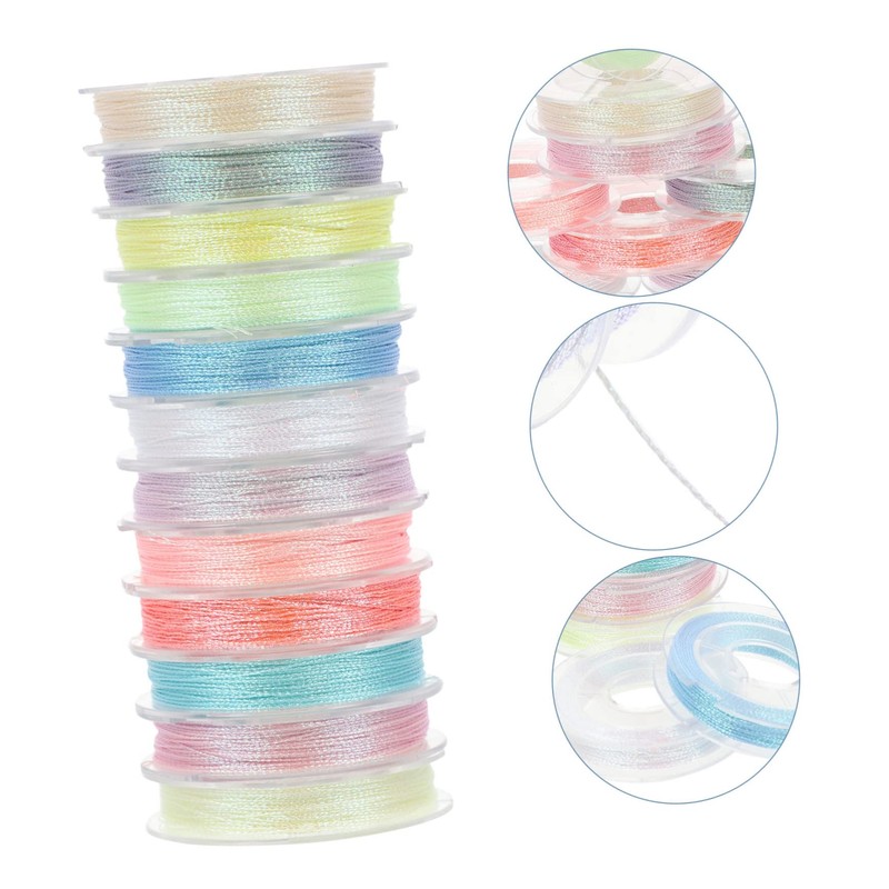 jojofuny 12 Rolls Luminous Embroidery Threads DIY Glowing Sewing Threads