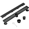 Elefloom Linear Shower Drain, 28 inch Black Drain with Removable