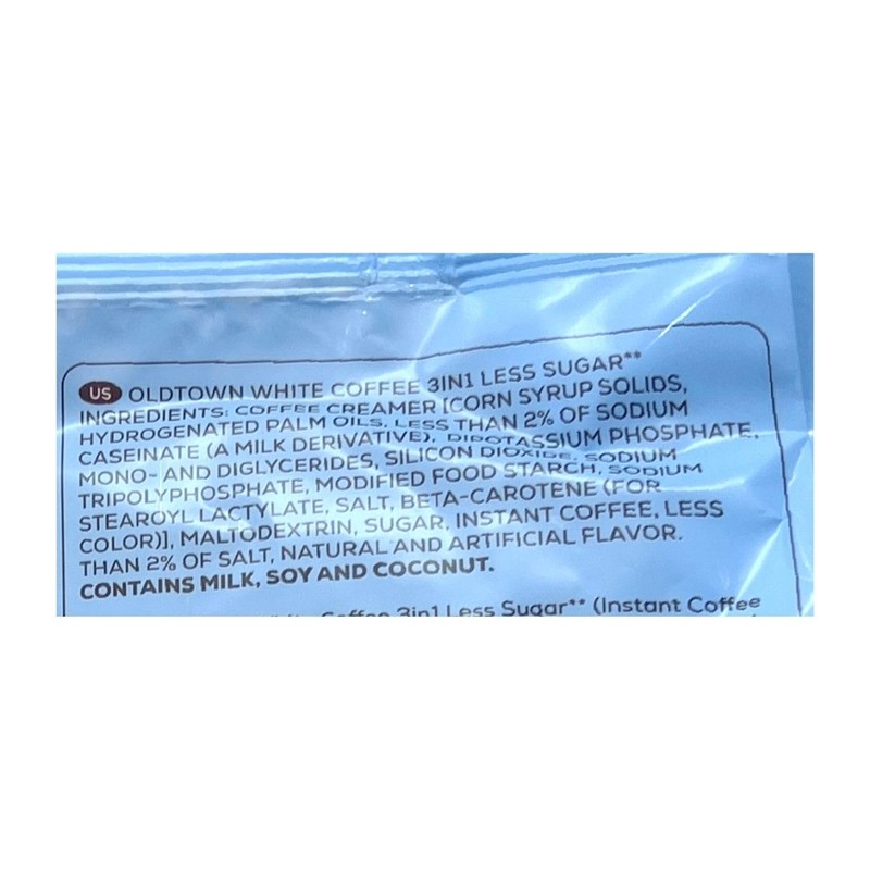 old town instant premix white coffee less sugar 525G 15