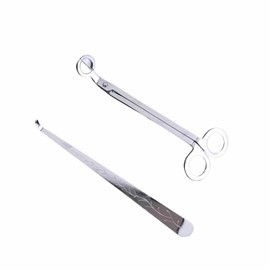 2-in-1 Candle Wick Trimmer and Snuffer Set, 7.87-inch Copper Nickel Plated Tool