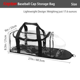 Kingshion 30 Pcs Baseball Cap Storage Bag, PVC Storage Bag, Multifunctional Large Capacity Hat Organizer, Portable Storage Bag, Durable Storage for Baseball Caps, Baseball Cap Storage, Hat Travel Case