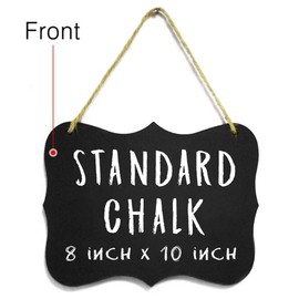 Hanging Chalkboard Signs Large 8x10" Acrylic - Double Sided | Standard Chalk & Other Side For Liquid Chalk Marker- Memo Message Sign - Mini Blackboard - Crafts - Menus - Florists - Events (3)