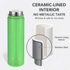 Insulated Stainless Steel Water Bottle with Straw, Ceramic-Lined, BPA-Free &