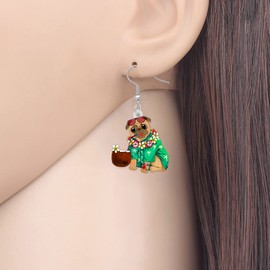 YAYAKO Acrylic Hawaiian Cat Earrings Dangle Summer Jewellery Cute Pug Earrings Gifts for Pug Lovers Women Girls Charms, Acrylic, No Gemstone