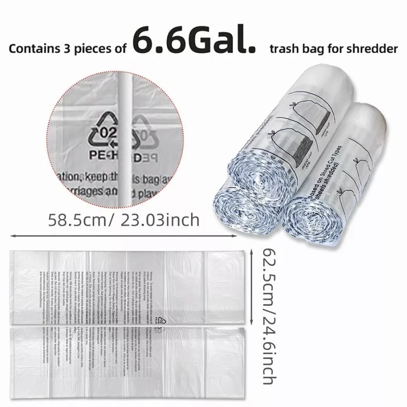 GAOKETOP Shredcare 150-Pack Paper Shredder Waste Bin Liners - up