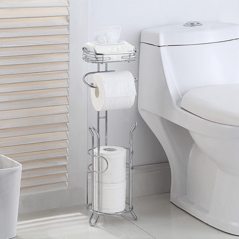SunnyPoint Bathroom Heavyweight Toilet Tissue Paper Roll Storage Holder Stand