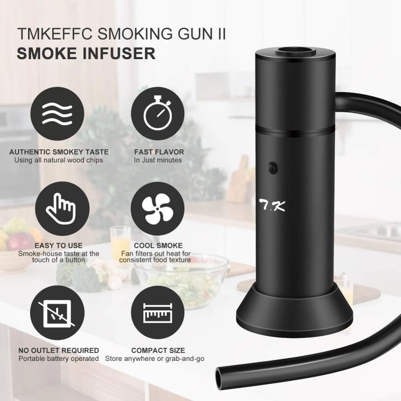 Tmkeffc Smoking Gun Portable Smoker Infuser, Handheld Cocktail Smoke F