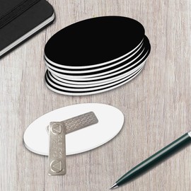 Oval Name Badge Blanks with Magnet - 10 Pack (Blue)