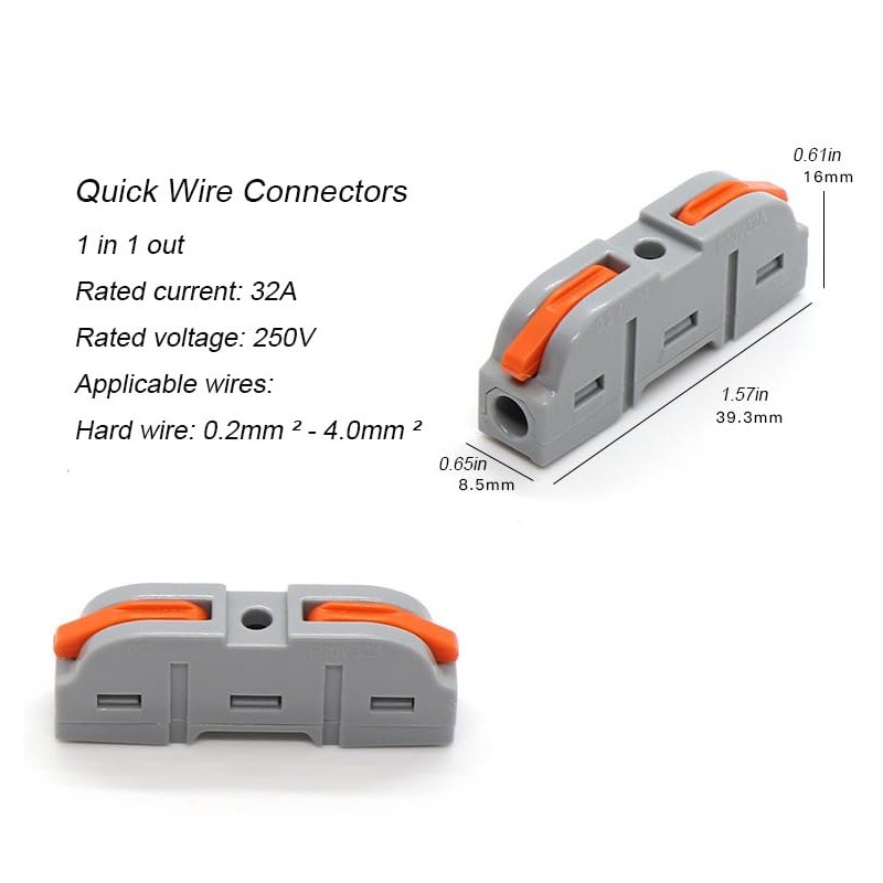 MTUERANC Wire Connectors, Compact Lever Wire Connectors Wire Terminals 1