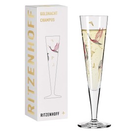 RITZENHOFF Goldnacht No. 15 1071015 Champagne Glass 200 ml Elegant Designer Piece with Real Gold Made in Germany