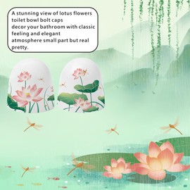 Beaspecal 2Pcs Toilet Bolt Caps with Elegant Pattern,Lotus Flower Pattern Toilet Bowl Bolts Covers for Bathroom Decoration 2Pcs Toilet Parts-4Pcs/Pack