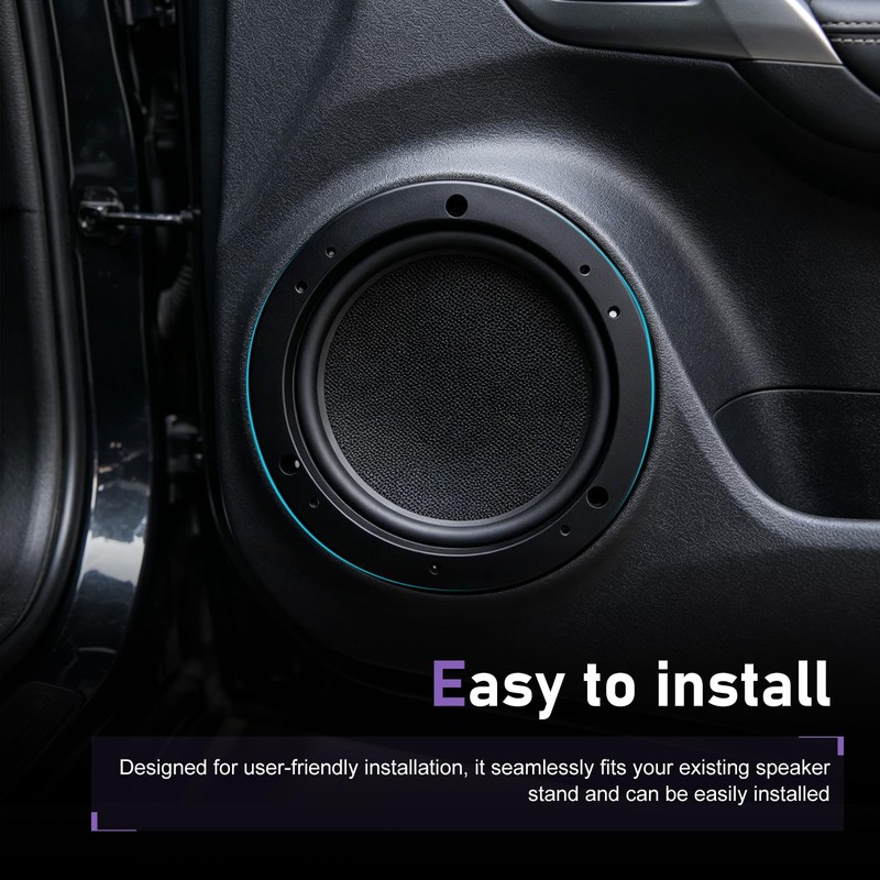 2 PCS 6 Inch Car Door Speaker Mounting Ring, ABS