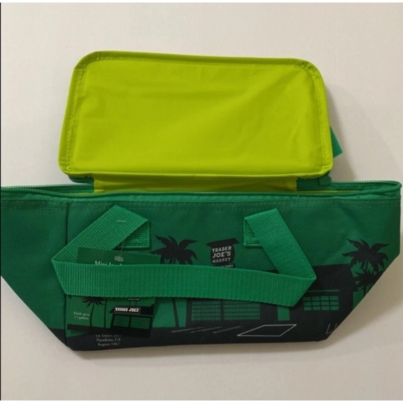 Trader Joe's Mini Insulated Cooler Tote Lunch Bag Green