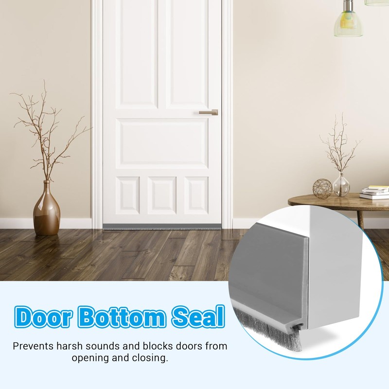 Huakaile 2 Pack Rubber Door Sweep, 39" x 2" Under