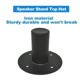Howonder Top Hat Speaker Stand, 4.33 x 3.29 Inches, Metal Speaker Cabinet Pole Mount, PA/DJ Tripod Speaker Stand Brackets Adapter 110 x 85 mm (2 Packs Black)