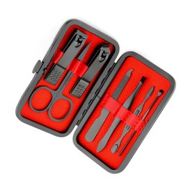 Manicure Set Nail Clippers Nail Tools Christmas Stocking Stuffers Pedicure Supplies Toenail Clippers for Women Men Fingernail Toenail Clipper 8 in 1 Manicure Tools Black with Leather Travel Case