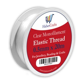 0.5mm Clear Elastic Thread Stretchy For Bracelet Making - Jewellery Making Elasticated String Bracelets Necklace Beading Decorations - (0.5mm x 20m - 1 Spool)
