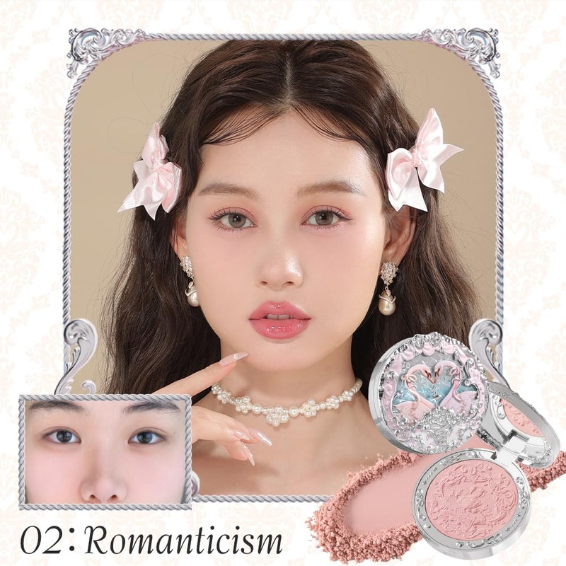 Flower Knows Swan Ballet Series Blush Compact (02 Romanticism)