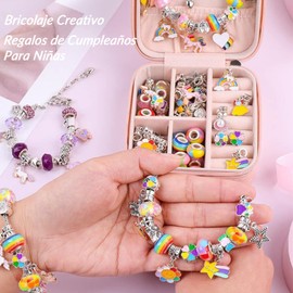 Kit para Hacer Pulseras,Kit de Pulseras 66 pcs,Kit para Hacer Pulseras Niñas,Cuentas para Pulseras Ensartados Juntos Pulseras Niña,Exquisita caja de almacenamiento, Regalos para Niña de Cumpleaños,Día del NiñoNavidades,Regalo de Navidad.