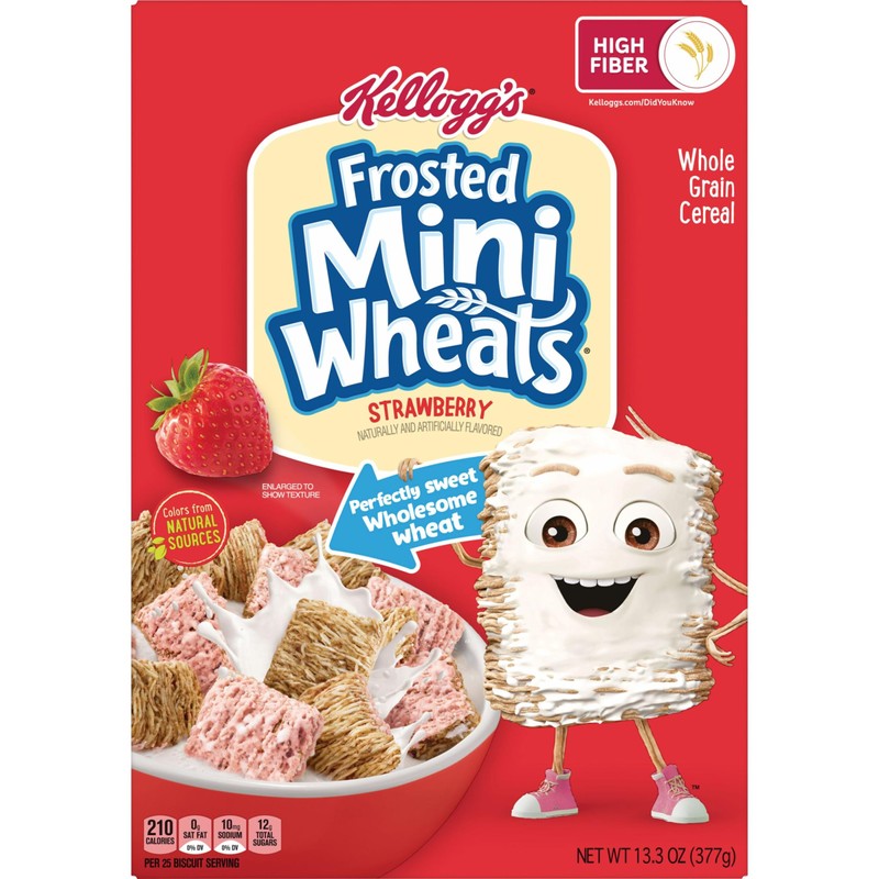 Kellogg's Frosted Mini-Wheats Breakfast Cereal, Kids Cereal, Family Breakfast, Strawberry,