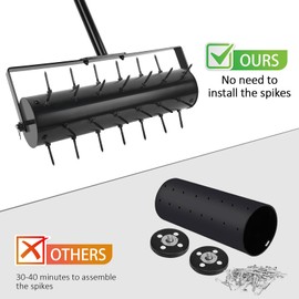 WYDHven Rolling Lawn Aerator, 42 Spikes Pre-Assembled, Heavy Duty Grass Aerator Tool with Adjustable Handle, Push Grass Aerator for Lawn Care and Healthy Growth