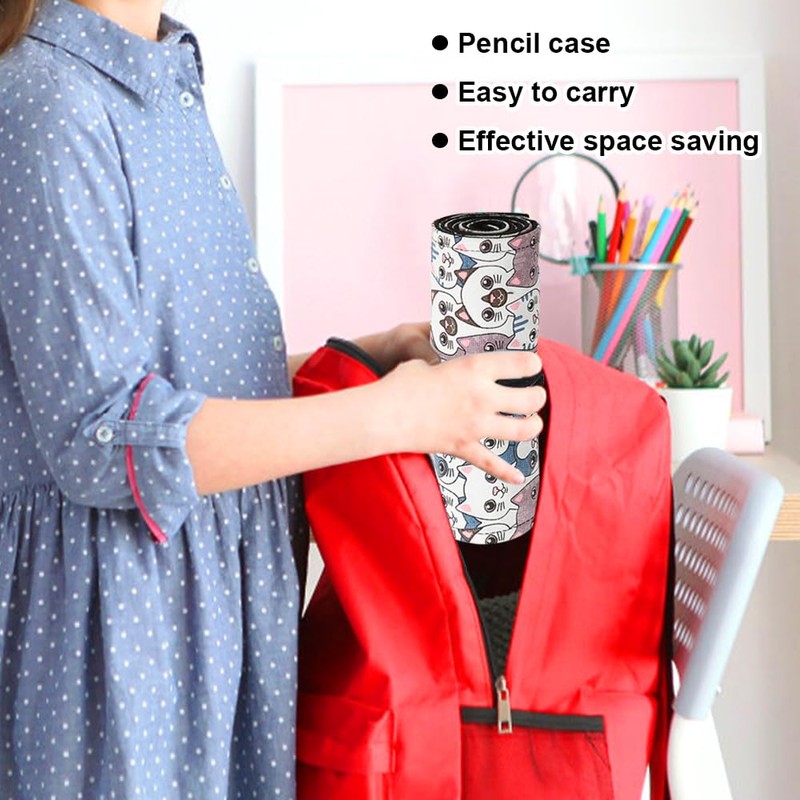 Pack of 2 Canvas Pen Roll, Rolling Pencil Case, 36
