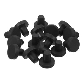 sourcing map 16 Pieces Black Rubber Stopper, 7mm Plug Holes for 6.5-6.8mm/0.26-0.27" Hole