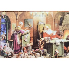 Vintage Inspired Postcard Christmas Santa Mrs Claus Elves #4339 - Tonya ephemera