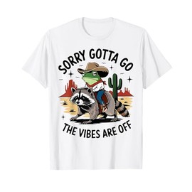 Sorry Gotta Go The Vibes Are Off Funny Western Frog T-Shirt