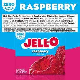 Jell-O Raspberry Sugar-Free Gelatin Mix (0.3 oz Boxes, Pack of 6)