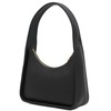 Small Curved Shoulder Bag Minimalist Underarm Crescent Hobo Handbag (Black)