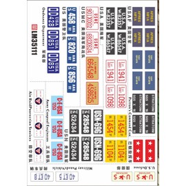 Lanmo Model 1/35 USA Car License Plate (3D Color Sticker) Hobby Sticker LANLM-35111
