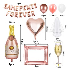 Hen Party Decoration Balloons Rose 38 Pcs,Hen Party Foil Balloons Funny,Hen Party Accessories Classy,Bachelorette Party,Latex Balloons,Plates,Towels,for Bridal Shower Bachelorette Hen do Party