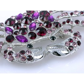 Alilang Purple Amethyst Rose Crystal Rhinestone Sea Ocean Pincer Claw Crab Pin Brooch