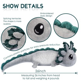 LKMYHY 30” Weighted Axolotl Stuffed Animals for Adults & Kids, 5lbs Large Weighted Axolotl Lap Animals Plush Gift for Valentine Birthday Holidays BirthdayBirthday Birthday